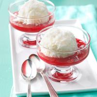 Ice Cream Snowballs with Raspberry Sauce_image