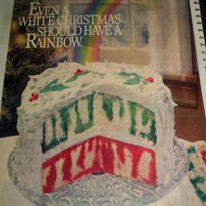 CHRISTMAS RAINBOW JELL-O POKE CAKE..1980 image