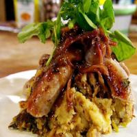 Bubble and Squeak with Sausages and Onion Gravy image