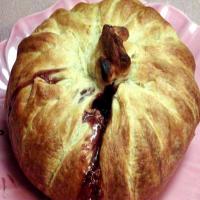 Baked Brie in Puff Pastry With Apricot or Raspberry Preserves image