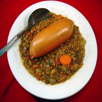 Lentil & Frankfurter Soup in Crock Pot image