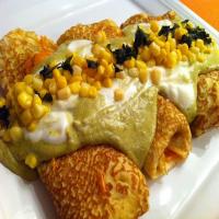 Chicken Stuffed Crêpes with Poblano Sauce_image