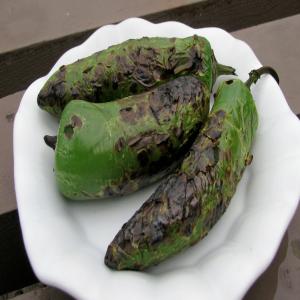 Roasted Fresh Chilies Like Poblanos Jalapenos Bell Peppers.. image