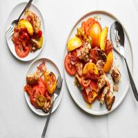 Charred-Peach Panzanella With Pickled Pepper Vinaigrette image