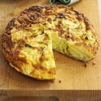 Cheese, leek & potato tortilla image