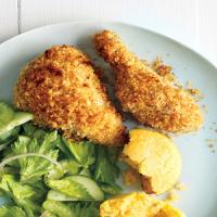 Buttermilk Chicken with Cornbread and Cucumber-Celery Salad_image