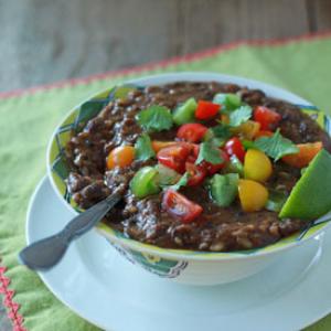 Crock Pot Vegan Black Bean and Brown Rice Soup_image