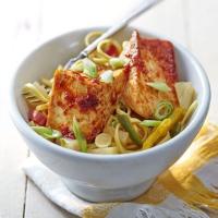Sweet chilli tofu with pineapple stir-fried noodles image