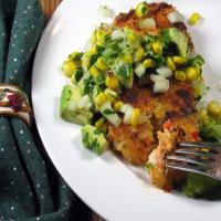 Spicy Shrimp Cakes With Corn and Avocado Salsa image