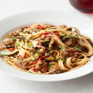 Linguine With Sausage and Mushrooms image