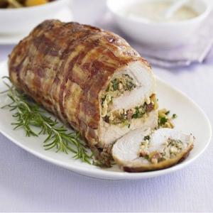 Rolled turkey breast with herby lemon & pine nut stuffing image