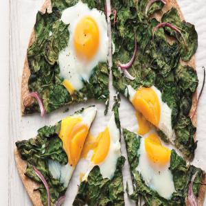 Sunny-Side-Up Egg and Baby-Spinach Flatbread image