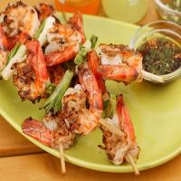 Grilled Shrimp and Scallions with Southeast Asian Dipping Sauces image