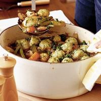Spring veggie casserole with little herb dumplings image