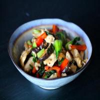 Velveted Chicken Stir-Fry with Shiitake Mushrooms and Bok Choy image
