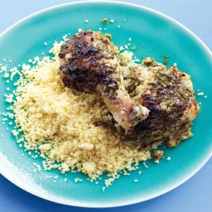 Roasted Chicken with Herb Rub and Couscous_image