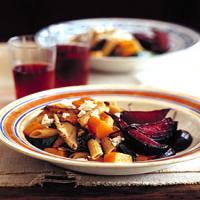 Whole-Wheat Penne with Butternut Squash and Beet Greens_image