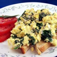Scrambled Egg With Spinach and Feta on Toast_image