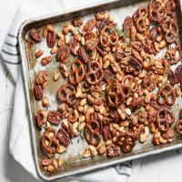 Spiced Mixed Cocktail Nuts with Pretzels image