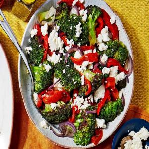 Broccoli with charred red peppers & feta_image