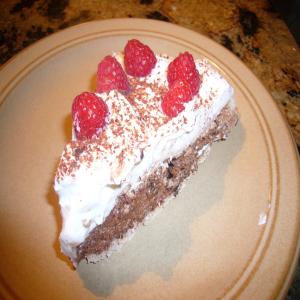 Chocolate Pavlova With Raspberries and Cream image