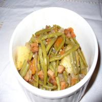 Green Beans With Onions, Ham and Tomatoes_image