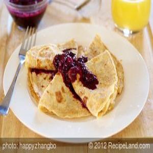 Breakfast Crepes with Warm Berry Sauce_image