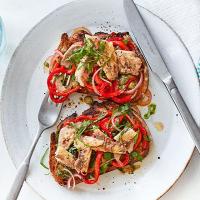 Sardines & peperonata on wholemeal toast image