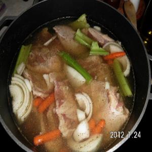 Homemade Chicken or Turkey Stock_image