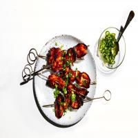 Sweet and Spicy Bacon Kebabs with Scallion-Ginger Relish_image