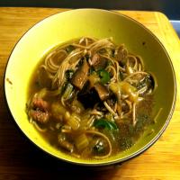 Gingery Beef Broth With Soba Noodles and Bok Choy image