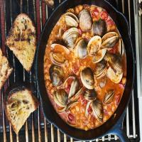 Chile-Lime Clams with Tomatoes and Grilled Bread image