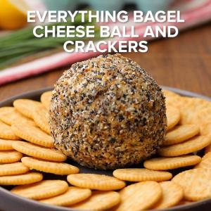 Everything Bagel Cheese Ball And Crackers Recipe by Tasty_image