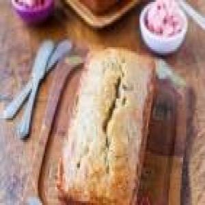 Browned Butter Buttermilk Banana Bread with Strawberry Butter_image