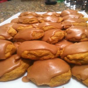 Pumpkin Cookies With Caramel Frosting image