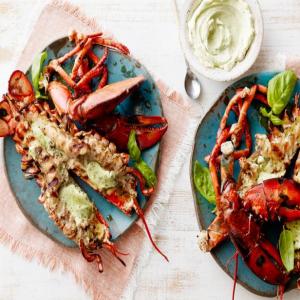 Grilled Lobster Smothered in Basil Butter image