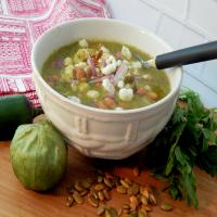Vegetarian Pozole Verde (Hominy Soup) image