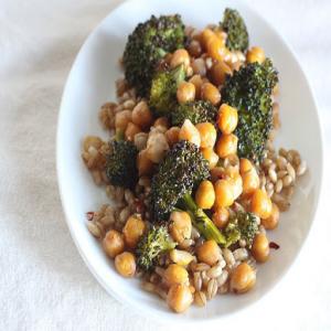 Oven-Roasted Chickpeas and Broccoli with Barley Recipe - (4.2/5) image