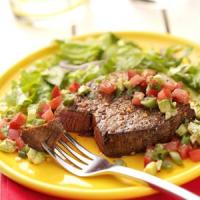 Peppered Steaks with Salsa image
