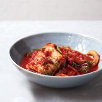 Flounder Poached in Fennel-Tomato Sauce image