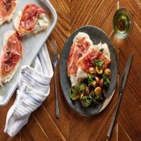 Sheet-Pan Chicken Saltimbocca with Roasted Potatoes and Crispy Kale image