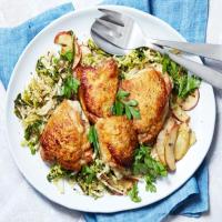 Chicken Thighs with Wilted Cabbage and Apples image