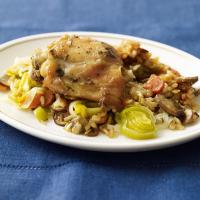 Chicken, mushroom, and brown rice slow cooker casserole_image