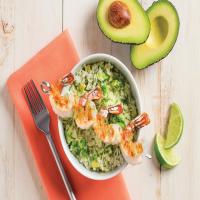 Avocado Lime Rice With Grilled Shrimp image