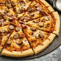 Breakfast Sausage White Cheese Pizza image