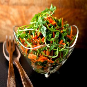 Arugula and Carrot Salad With Walnuts and Cheese_image