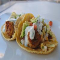 Baja Shrimp Tacos With Jicama-Corn Salsa and Ranch Crema #RSC_image
