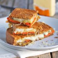 Fontina, Cheddar and Gruyère Grilled Cheese with Roasted Vegetables_image