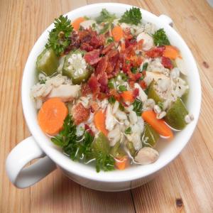 Turkey and Okra Soup with Barley and Bacon_image