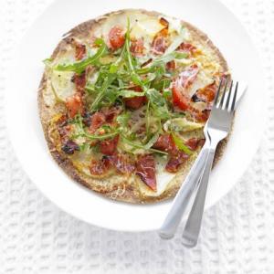 Potato & chorizo pizza breads with peppery tomato salad_image